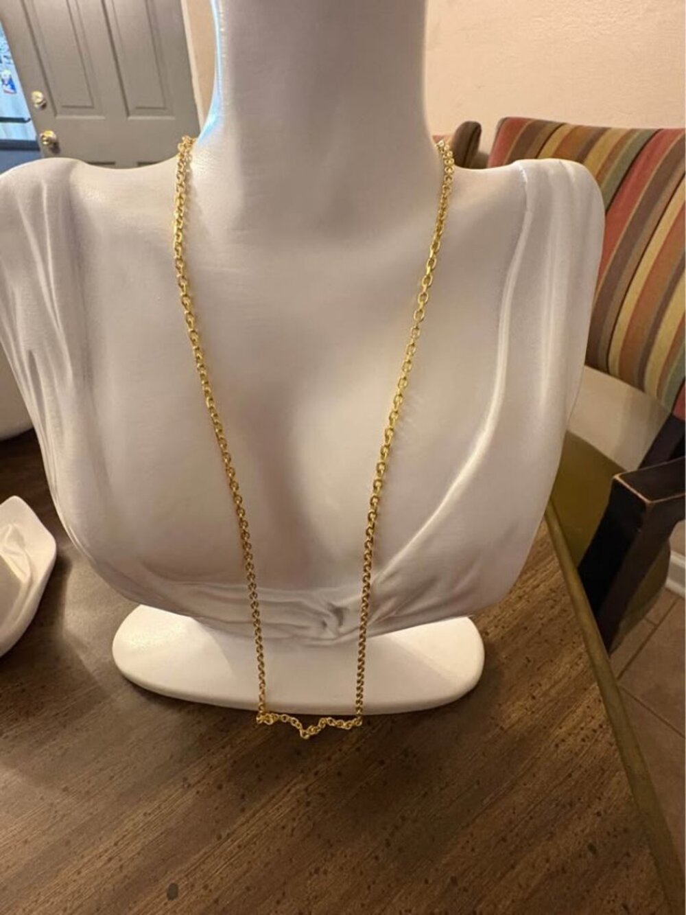 925 Sterling Silver Gold Tone Rolo Link Chain Necklace 24” 11.8g